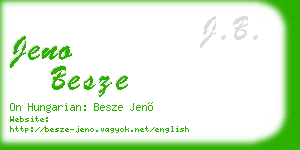 jeno besze business card