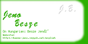 jeno besze business card